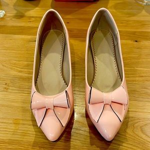 Light pink patent leather heels